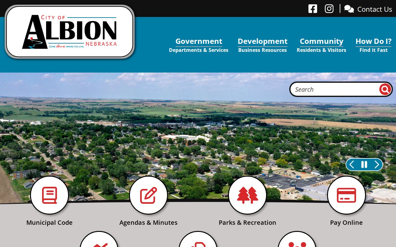 Official Albion city hall website for local record contacts