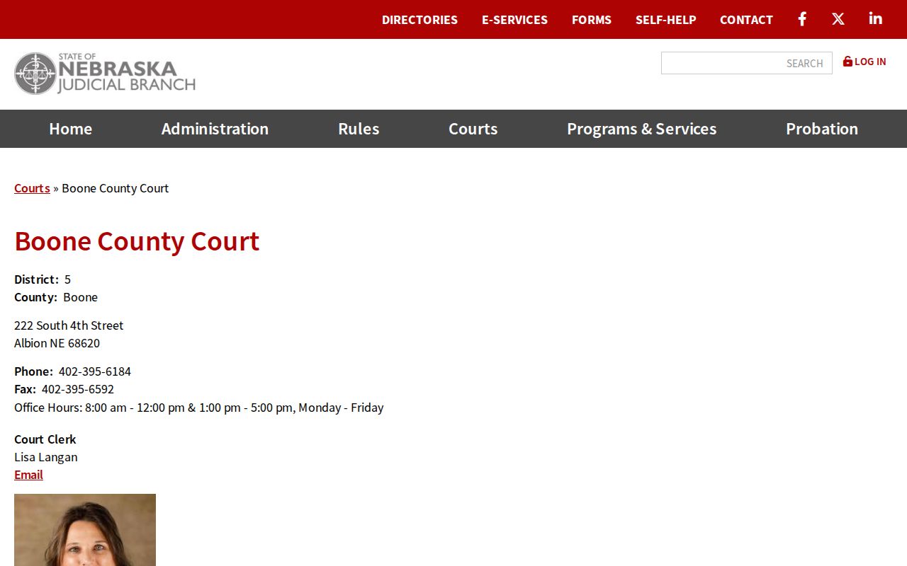 Boone County criminal records court filing contact